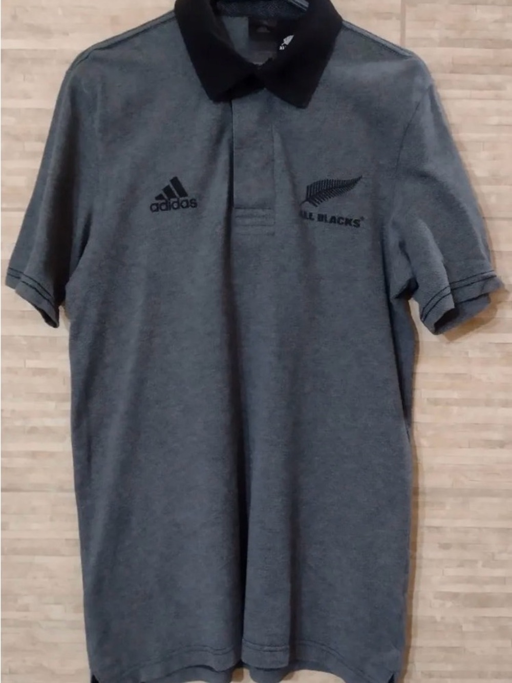 Adidas All Blacks Men's Dark Gray Polo with Black Collar (Blackout) 2XL